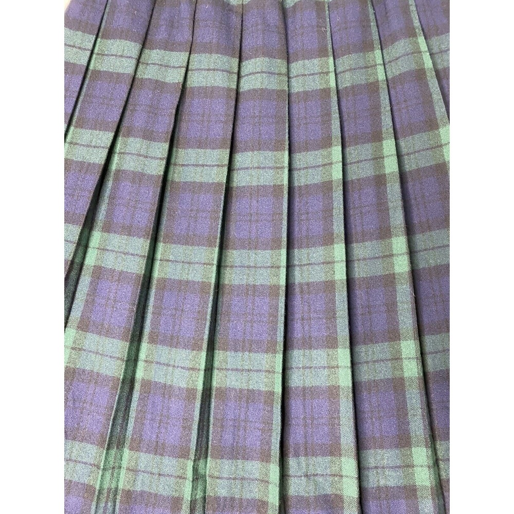LL Bean Wool Plaid Skirt Womens 10 Petite Academia Pleated Classic Preppy - Picture 7 of 12
